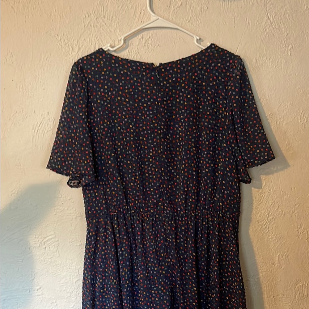 Madewell Chic Navy Blue Polka Dot Dress - Picture 7 of 9